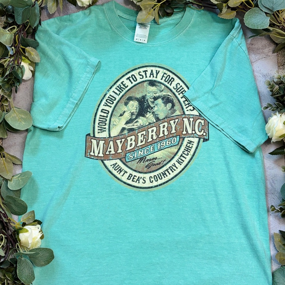 Mayberry Teal Graphic Short Sleeve Tee